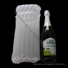 Botella de vino con bolsa de cojín de aire